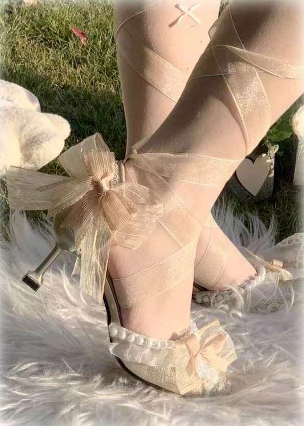 Soft Sheer Dance - Sweet Lolita Heel Shoes, Sheer Straps - Image 2