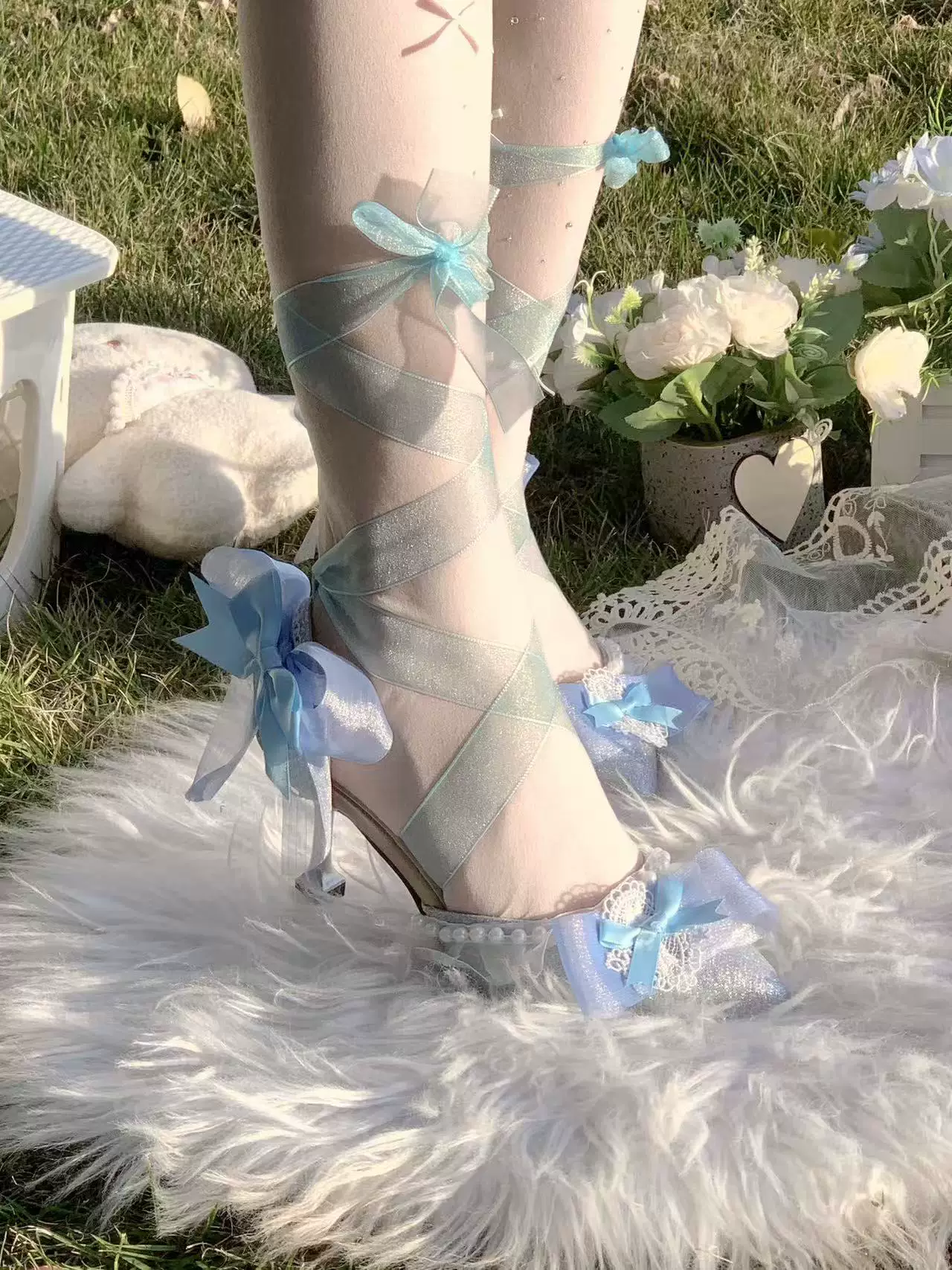 Soft Sheer Dance - Sweet Lolita Heel Shoes, Sheer Straps - Image 8