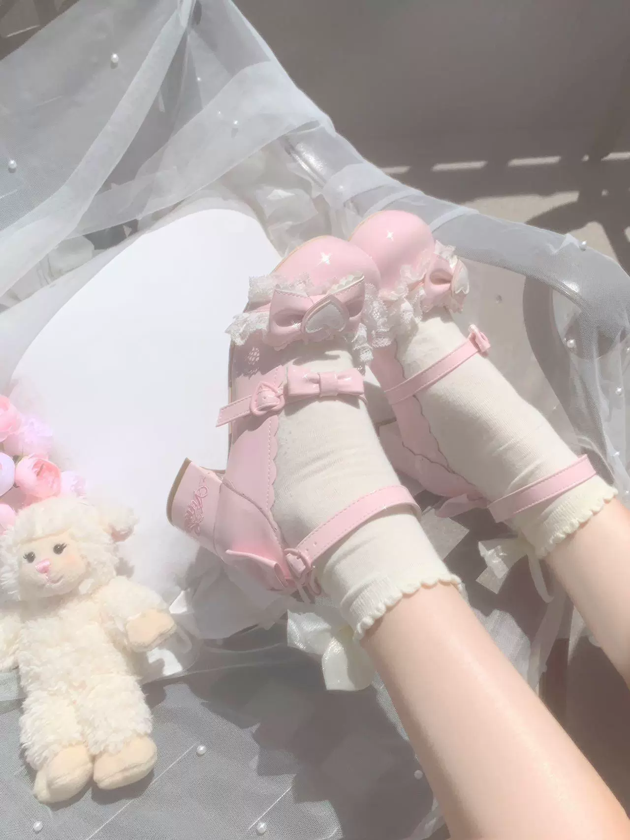Aimee - Sakura - Sweet Lolita Heels Cute Mid-heel Mary Jane Shoes - Image 42