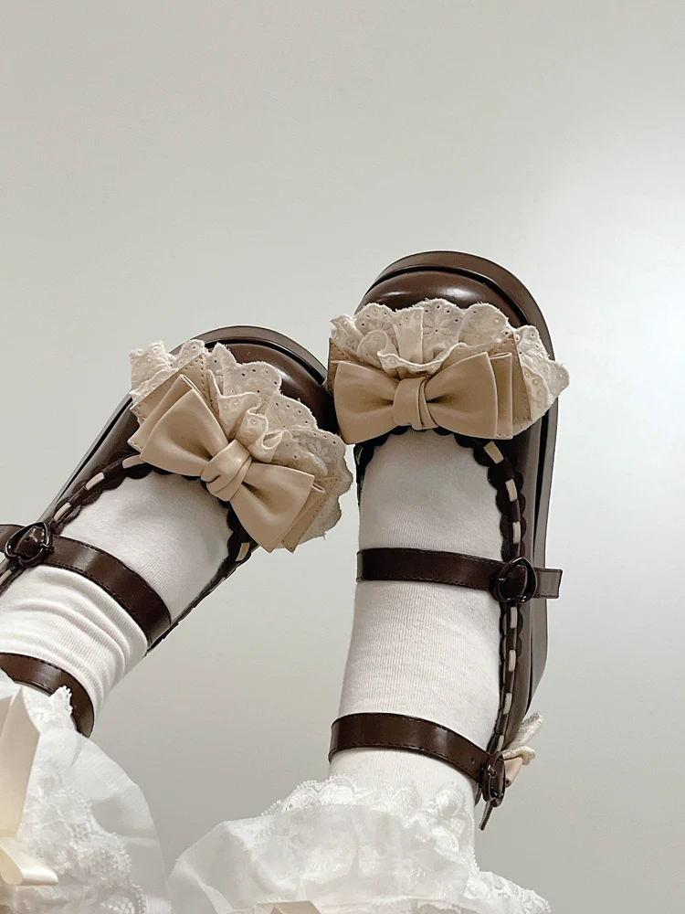 Jiujiu Lolita - Milky Puff - Sweet Lolita Heels Shoes, Round Toe With Petite Wedge - Image 34