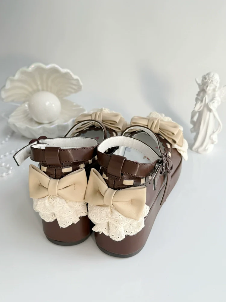 Jiujiu Lolita - Milky Puff - Sweet Lolita Heels Shoes, Round Toe With Petite Wedge - Image 35