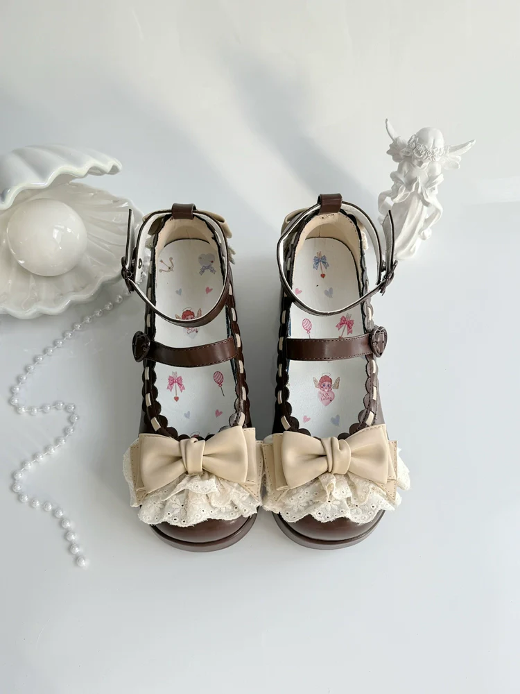 Jiujiu Lolita - Milky Puff - Sweet Lolita Heels Shoes, Round Toe With Petite Wedge - Image 36