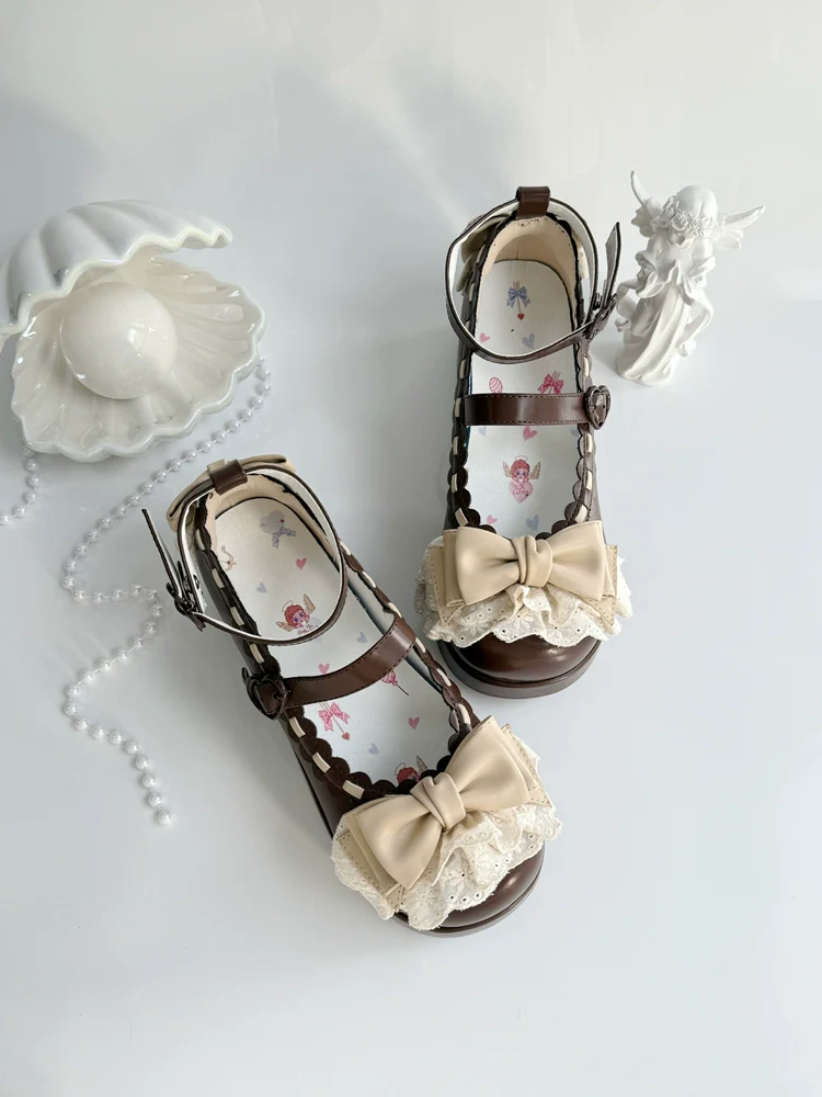 Jiujiu Lolita - Milky Puff - Sweet Lolita Heels Shoes, Round Toe With Petite Wedge - Image 37