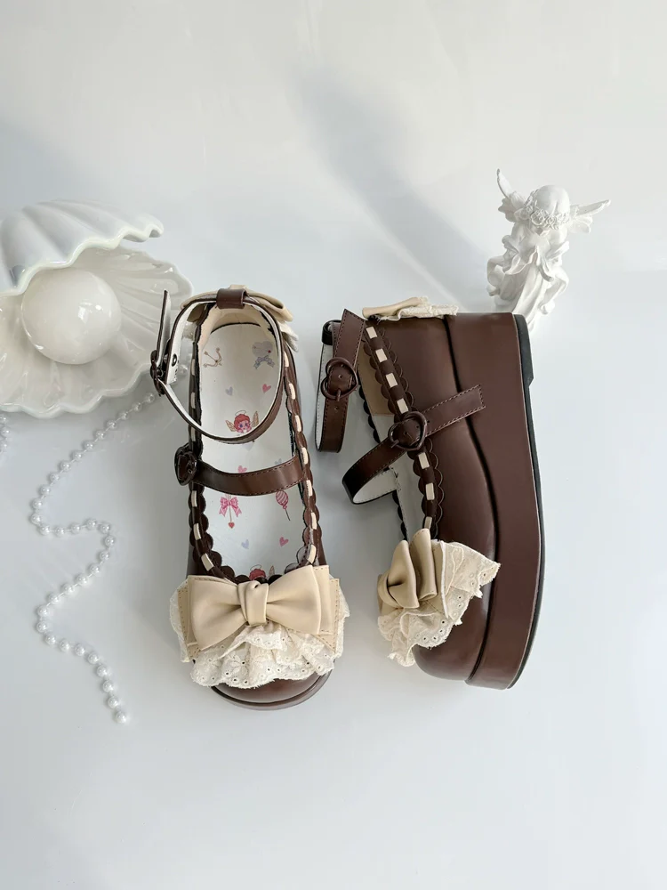 Jiujiu Lolita - Milky Puff - Sweet Lolita Heels Shoes, Round Toe With Petite Wedge - Image 39