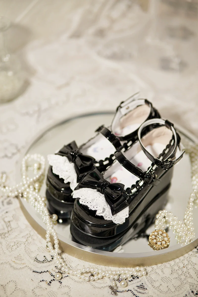 Jiujiu Lolita - Milky Puff - Sweet Lolita Heels Shoes, Round Toe With Petite Wedge - Image 40