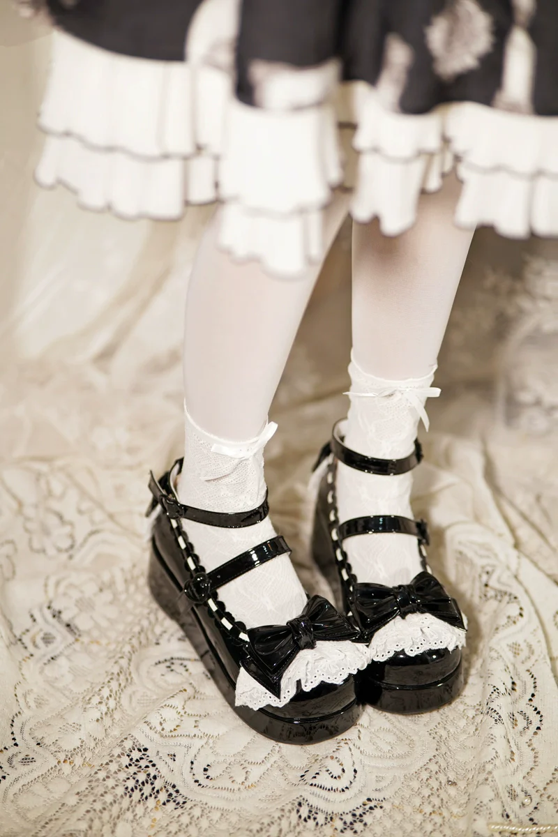 Jiujiu Lolita - Milky Puff - Sweet Lolita Heels Shoes, Round Toe With Petite Wedge - Image 47