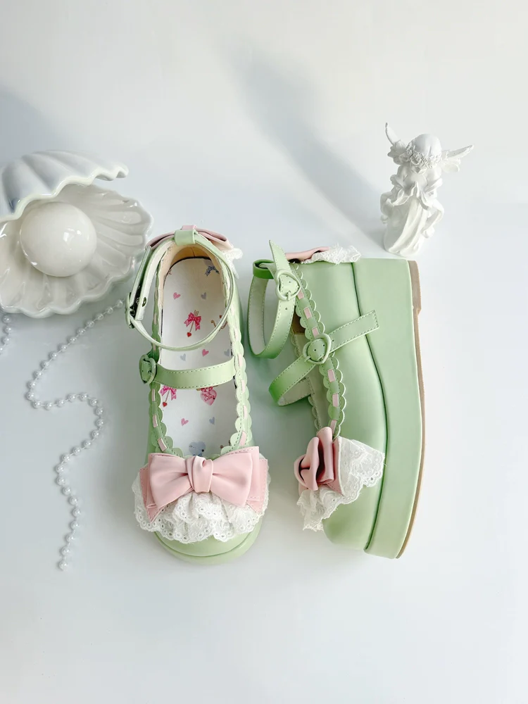 Jiujiu Lolita - Milky Puff - Sweet Lolita Heels Shoes, Round Toe With Petite Wedge - Image 50