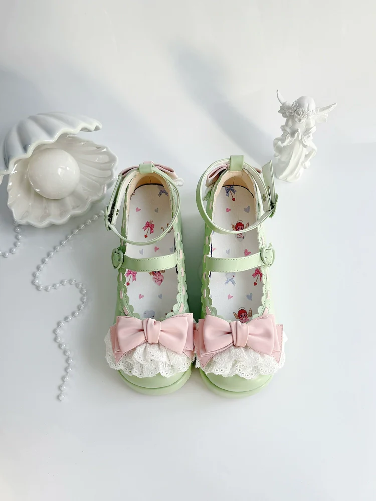 Jiujiu Lolita - Milky Puff - Sweet Lolita Heels Shoes, Round Toe With Petite Wedge - Image 51