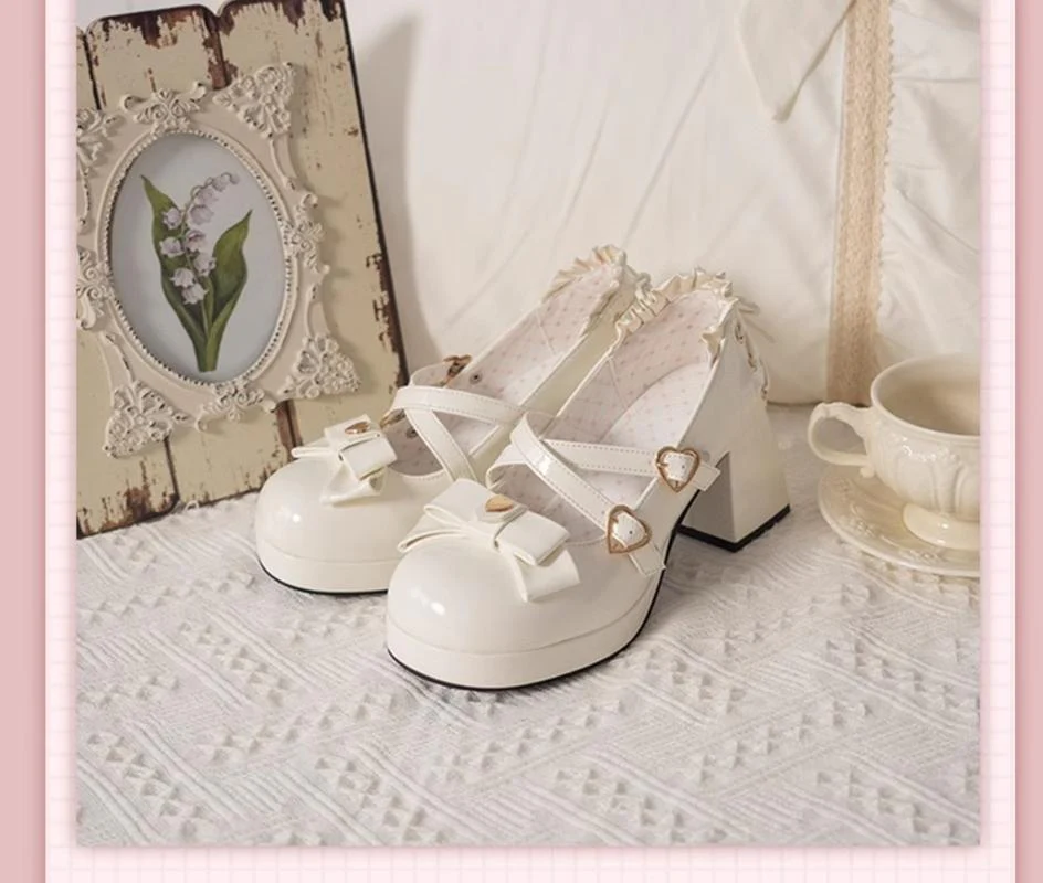 Milk Bun Bunny - Sweet Lolita High Heel Bow Princess Lolita Shoes - Image 21