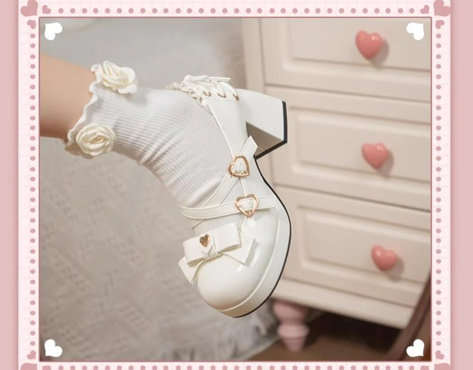 Milk Bun Bunny - Sweet Lolita High Heel Bow Princess Lolita Shoes - Image 22