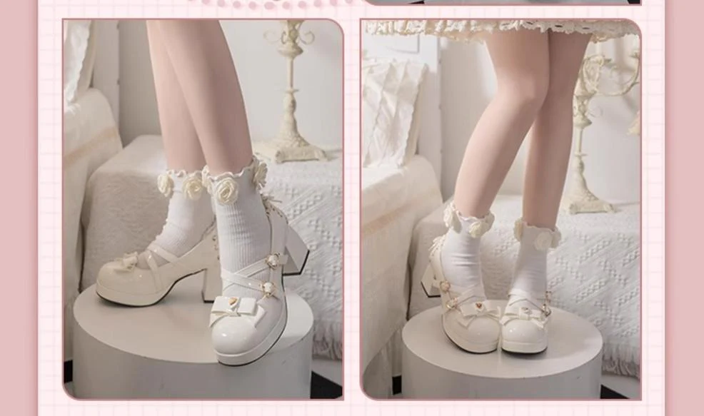 Milk Bun Bunny - Sweet Lolita High Heel Bow Princess Lolita Shoes - Image 23