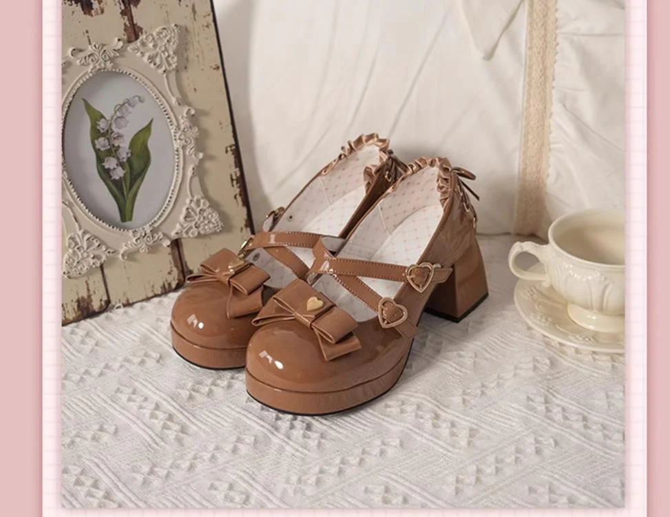 Milk Bun Bunny - Sweet Lolita High Heel Bow Princess Lolita Shoes - Image 26