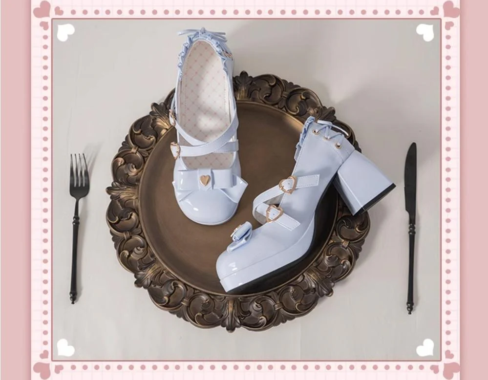 Milk Bun Bunny - Sweet Lolita High Heel Bow Princess Lolita Shoes - Image 29