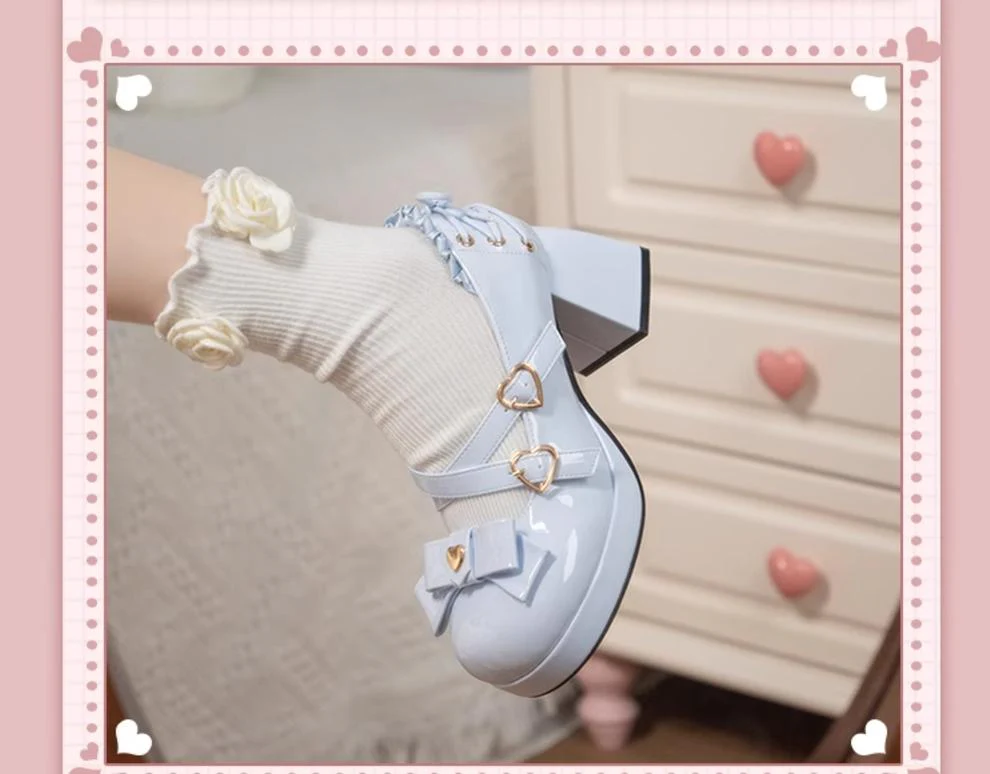 Milk Bun Bunny - Sweet Lolita High Heel Bow Princess Lolita Shoes - Image 31