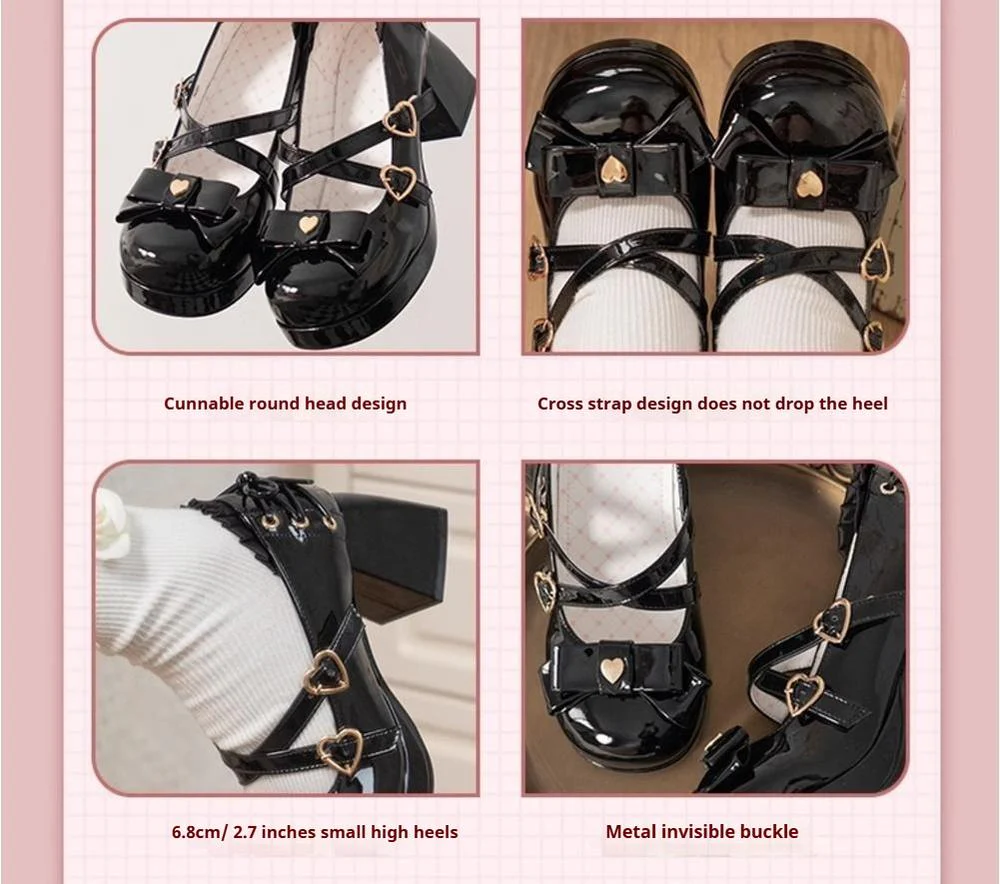Milk Bun Bunny - Sweet Lolita High Heel Bow Princess Lolita Shoes - Image 37