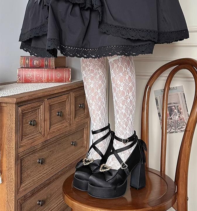 Cheesecake - Mousse Heart - Sweet Lolita High Heel Shoes Mary Jane Love Heel Shoes - Image 11