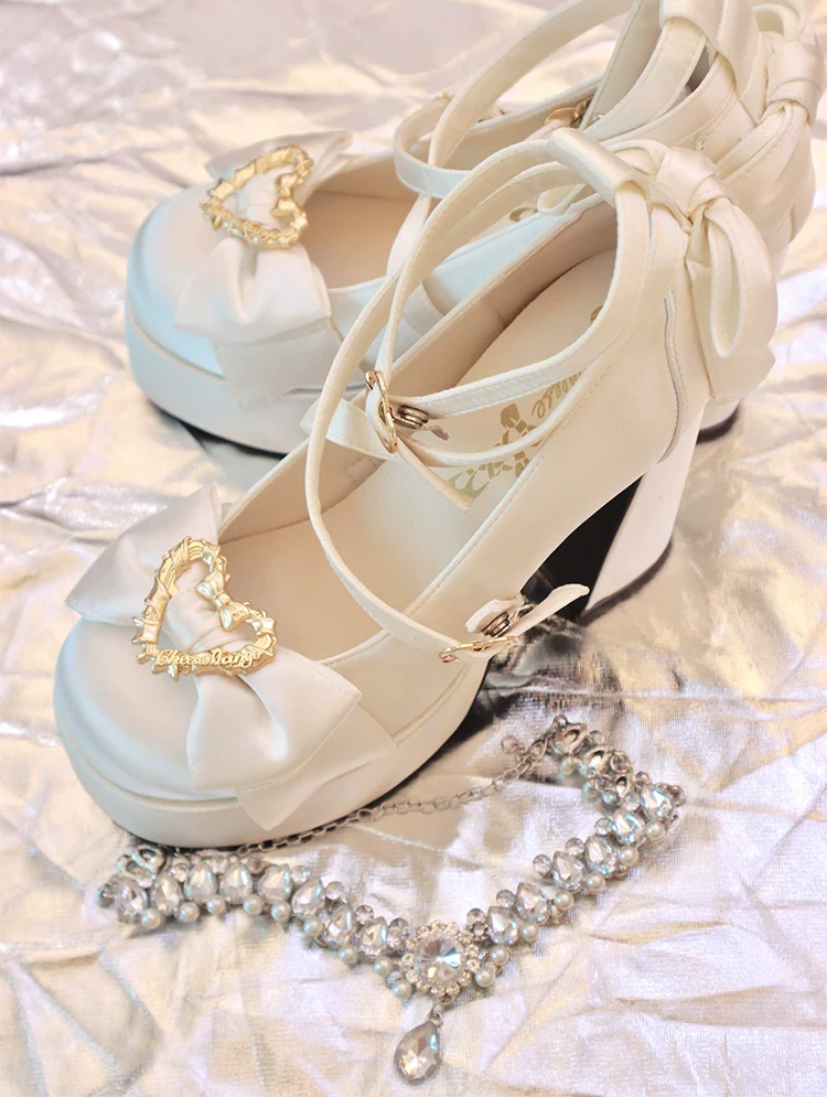 Cheesecake - Mousse Heart - Sweet Lolita High Heel Shoes Mary Jane Love Heel Shoes - Image 14