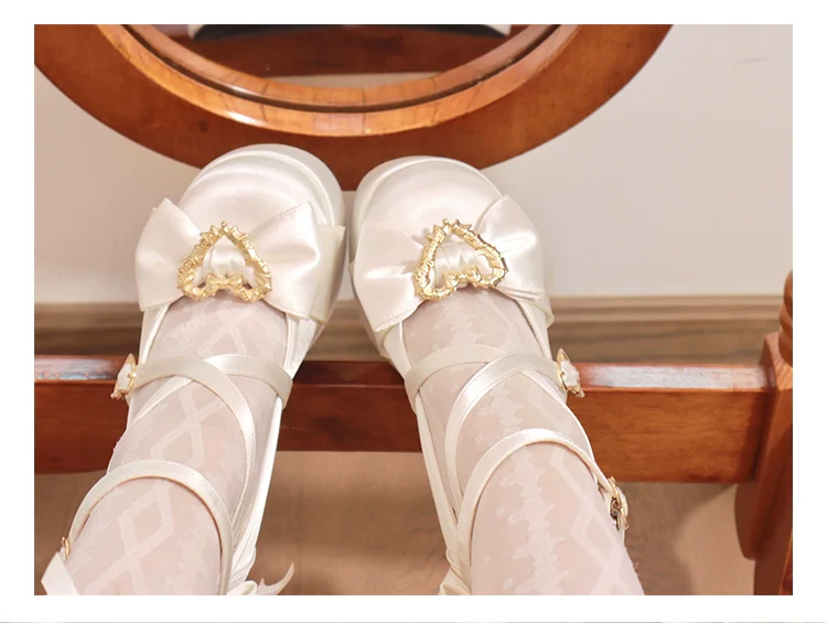 Cheesecake - Mousse Heart - Sweet Lolita High Heel Shoes Mary Jane Love Heel Shoes - Image 15