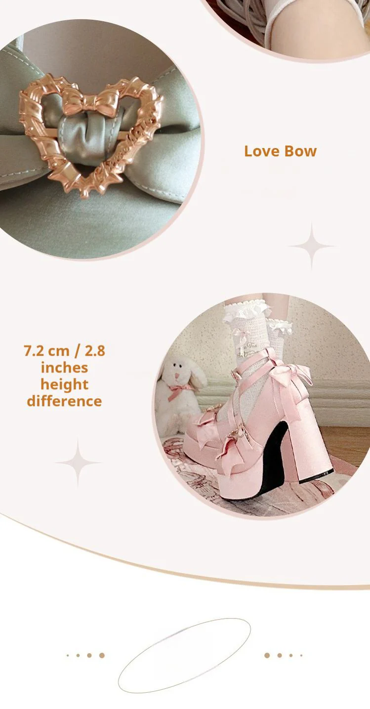 Cheesecake - Mousse Heart - Sweet Lolita High Heel Shoes Mary Jane Love Heel Shoes - Image 25