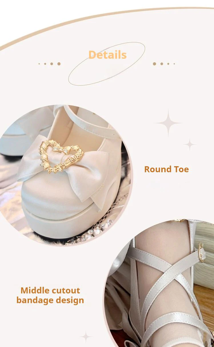 Cheesecake - Mousse Heart - Sweet Lolita High Heel Shoes Mary Jane Love Heel Shoes - Image 26