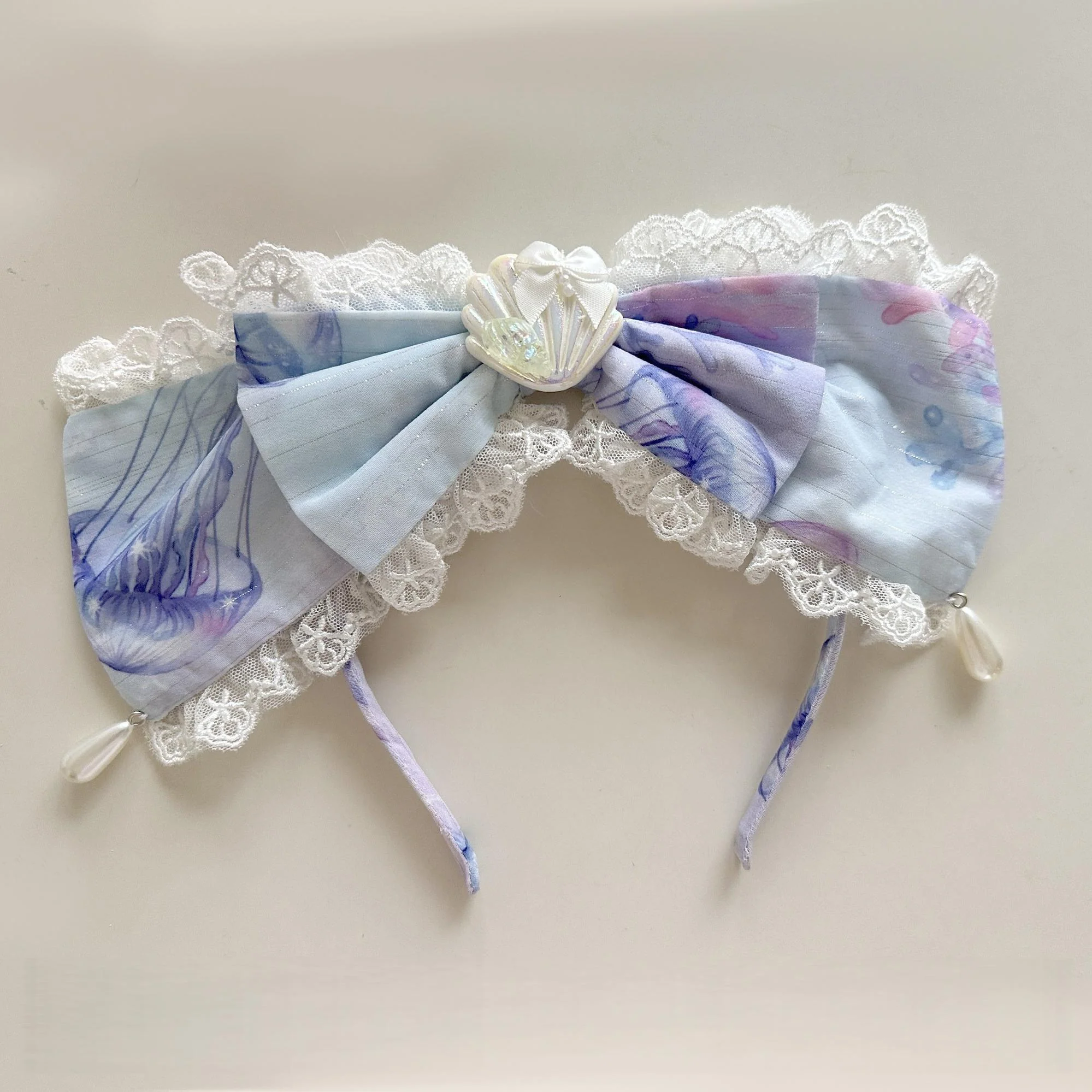 Coral Jellyfish - Sweet Lolita High-waist JSK Dress, Jellyfish & Coral Print - Image 19