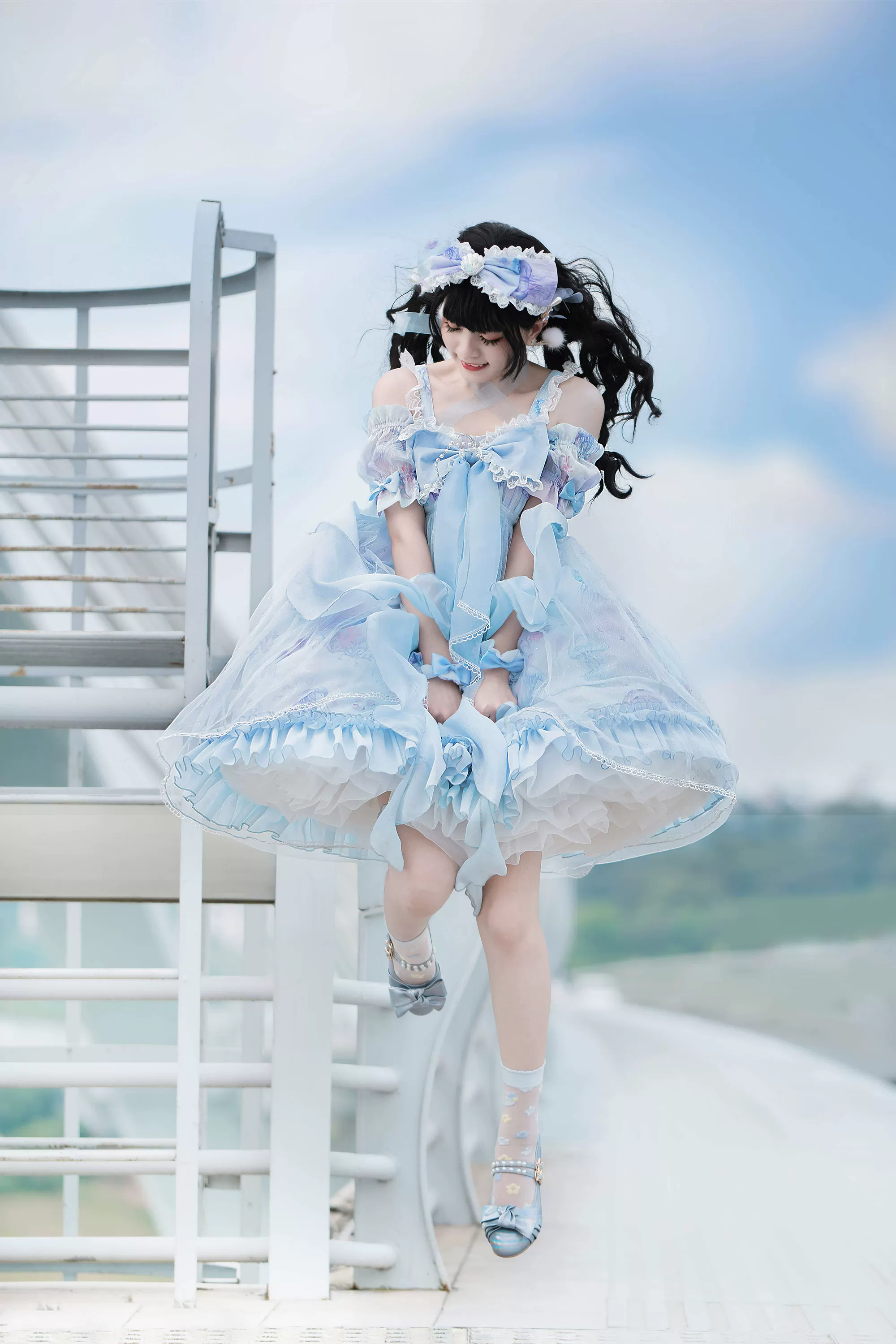 Coral Jellyfish - Sweet Lolita High-waist JSK Dress, Jellyfish & Coral Print - Image 41