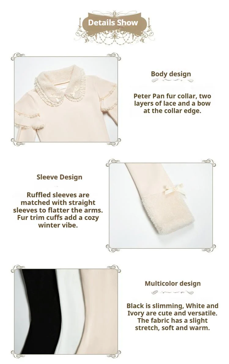 With PUJI - Sweet Lolita Innerwear Autumn and Winter Lolita Sweater - Image 13