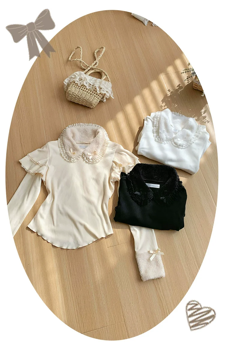 With PUJI - Sweet Lolita Innerwear Autumn and Winter Lolita Sweater - Image 16