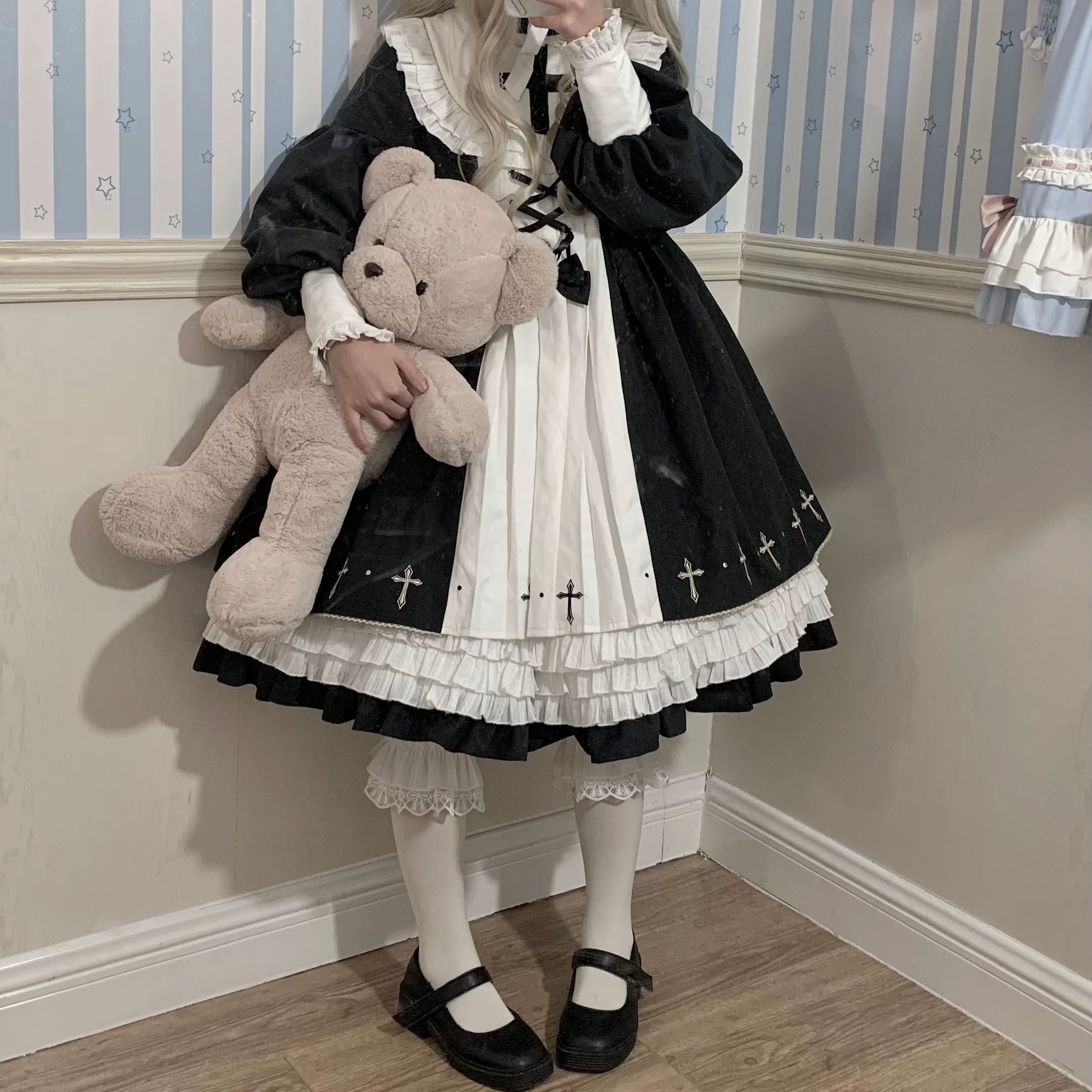 Sweet Lolita Jacquard Cotton Bloomers, Accordion Pleats - Image 3