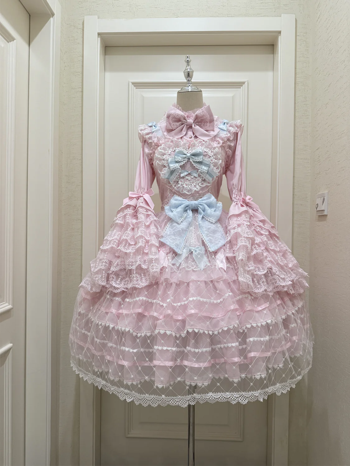 Hanguliang - Spring Awakening - Sweet Lolita JSK and Princess-Sleeved Shirt with Lace Detail - Image 10