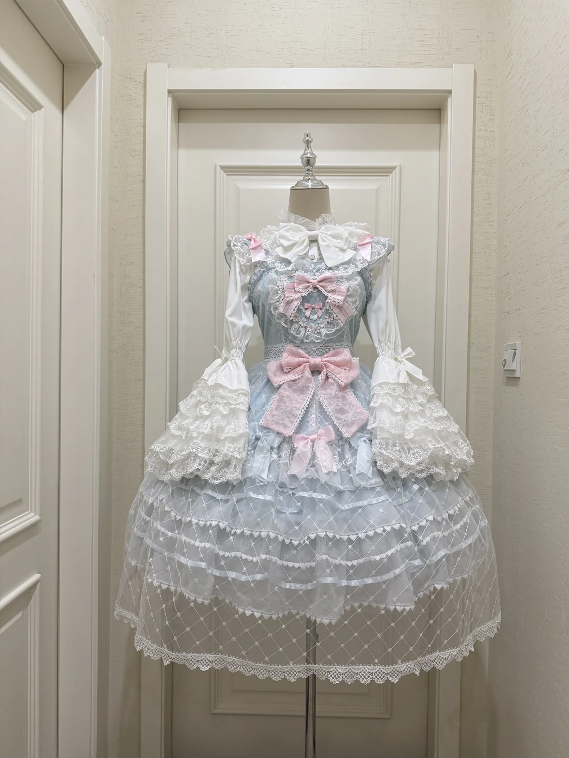 Hanguliang - Spring Awakening - Sweet Lolita JSK and Princess-Sleeved Shirt with Lace Detail - Image 11