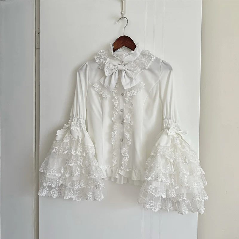 Hanguliang - Spring Awakening - Sweet Lolita JSK and Princess-Sleeved Shirt with Lace Detail - Image 17