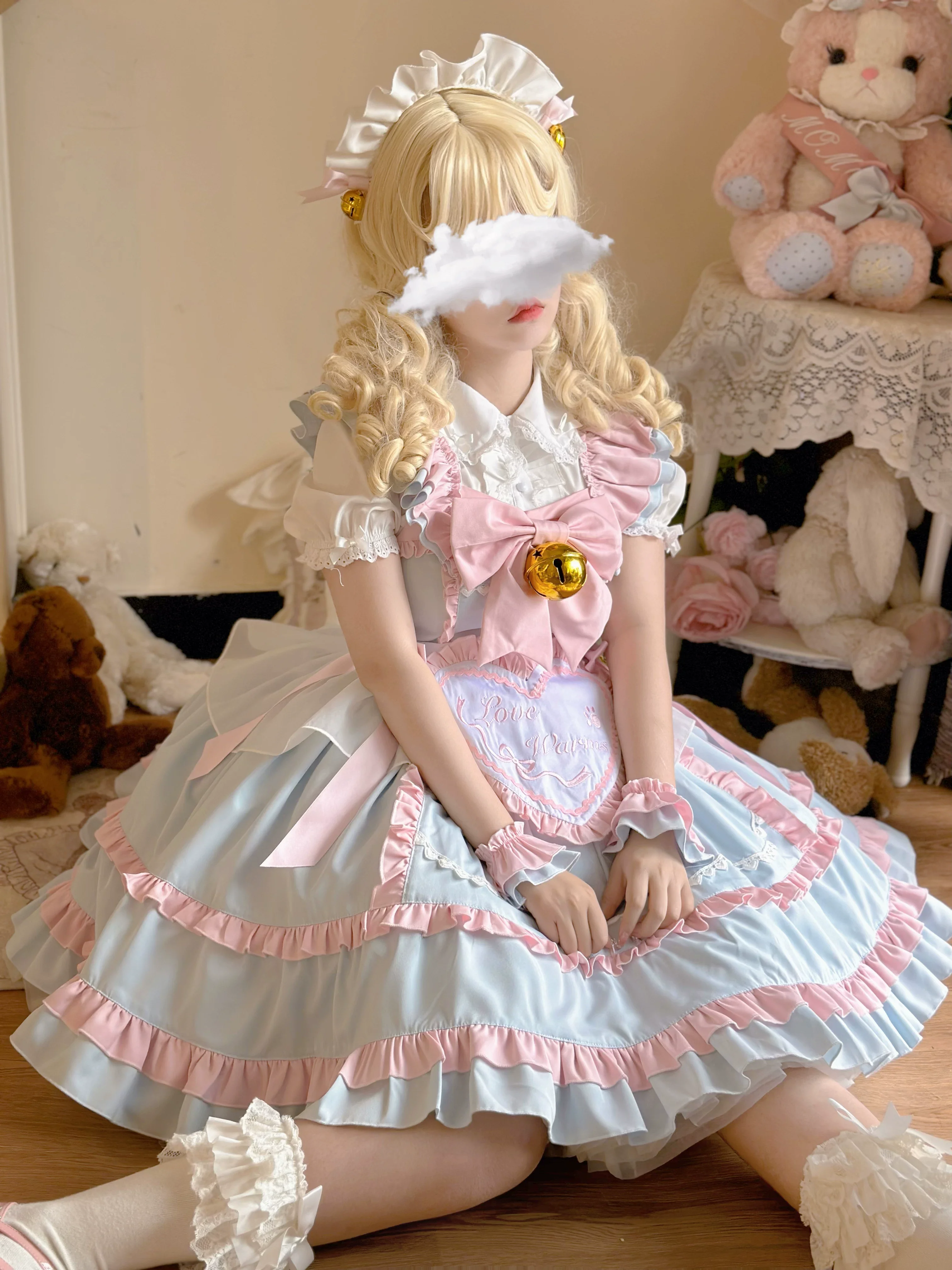 Sweetheart Chef - Sweet Lolita JSK Dress, Bell & Detachable Heart-shaped Apron - Image 11