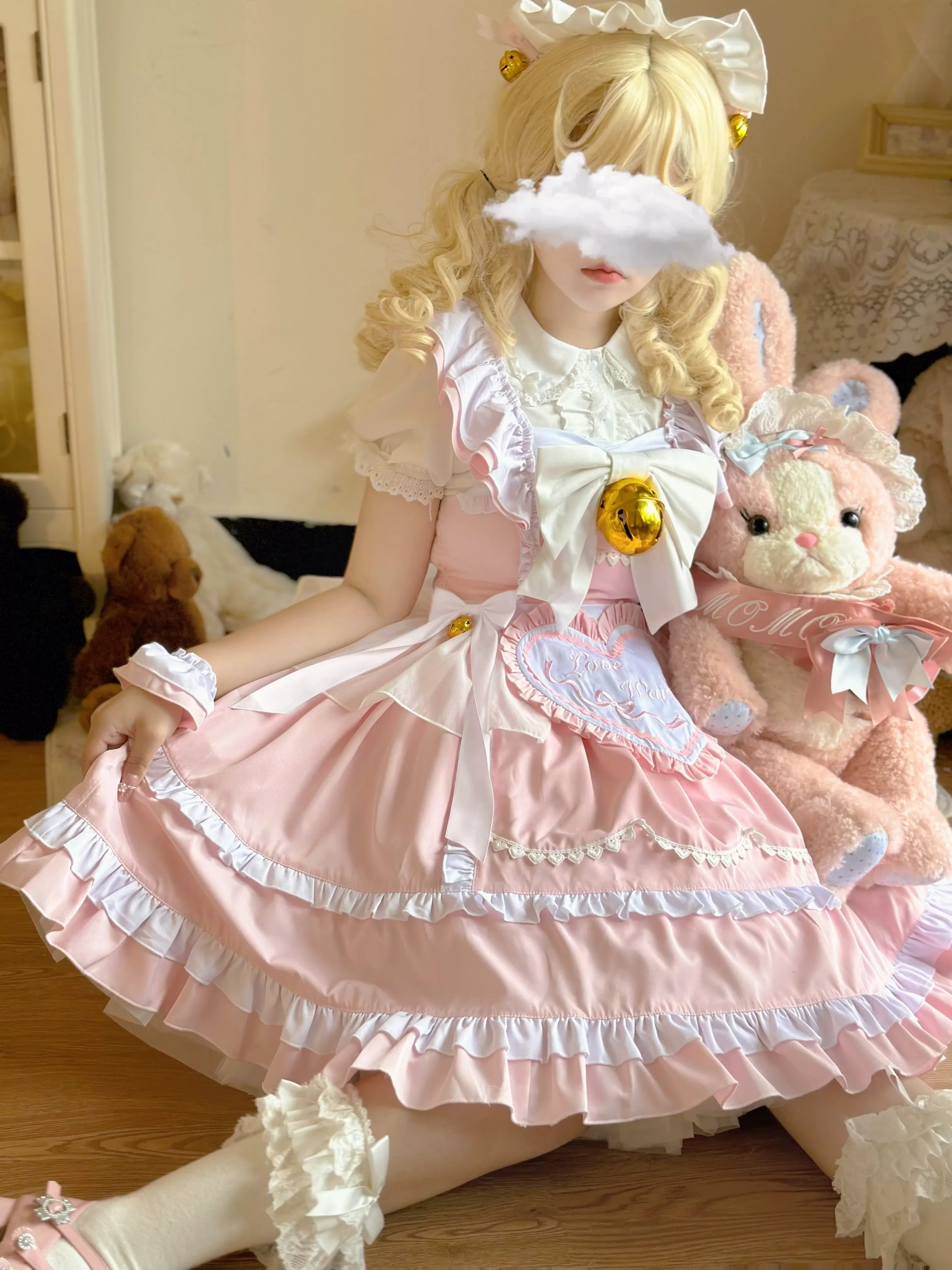 Sweetheart Chef - Sweet Lolita JSK Dress, Bell & Detachable Heart-shaped Apron - Image 6