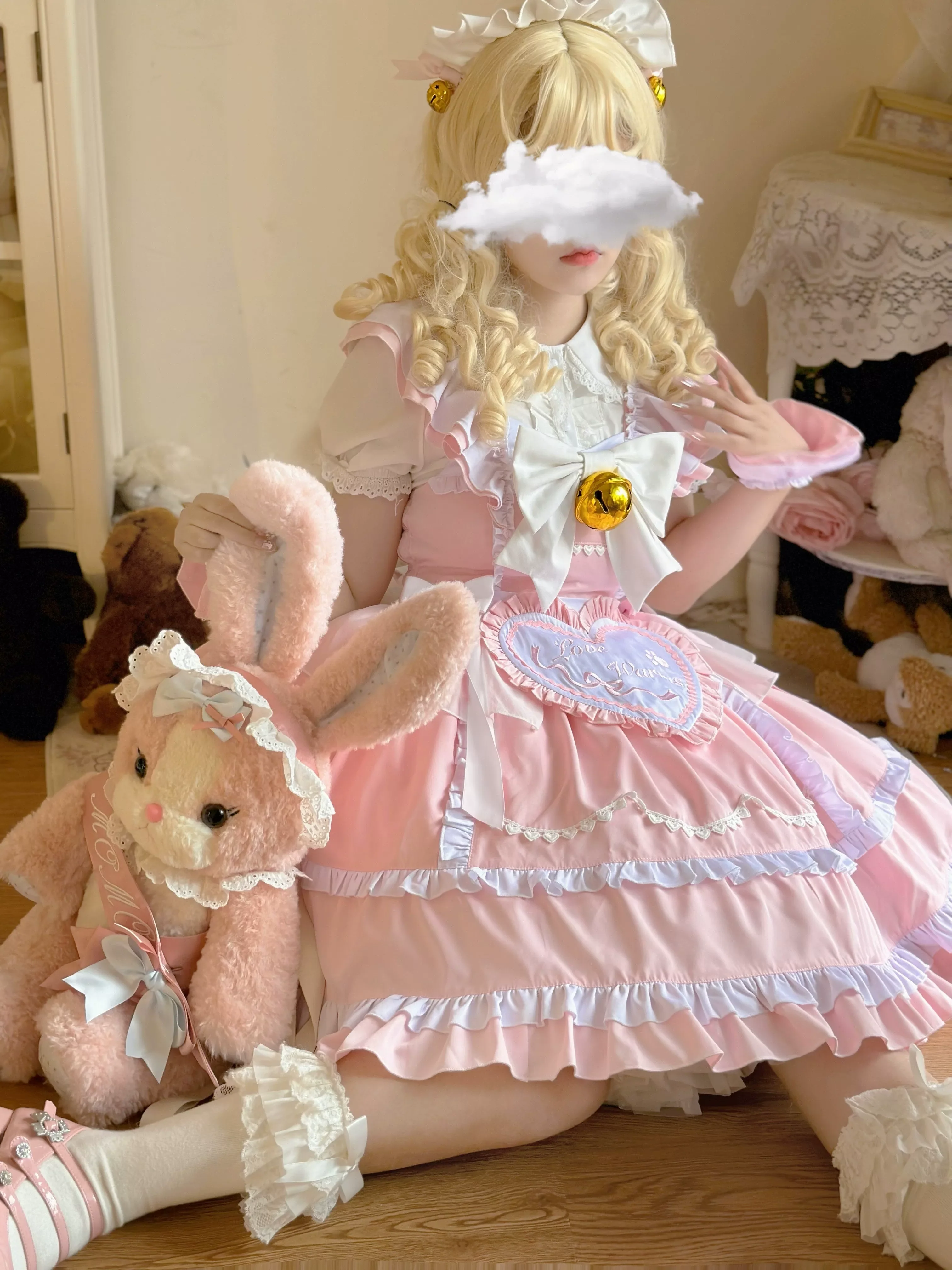 Sweetheart Chef - Sweet Lolita JSK Dress, Bell & Detachable Heart-shaped Apron - Image 7