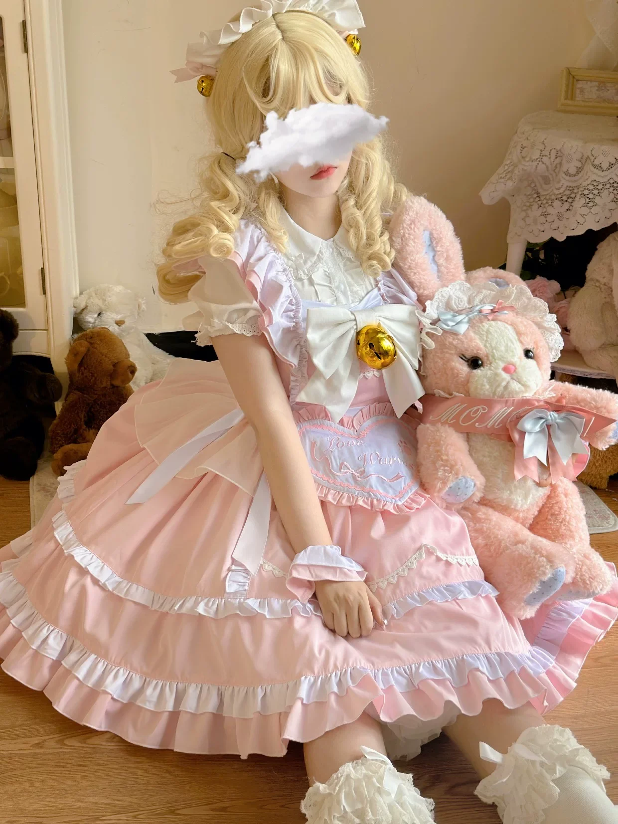 Sweetheart Chef - Sweet Lolita JSK Dress, Bell & Detachable Heart-shaped Apron - Image 8