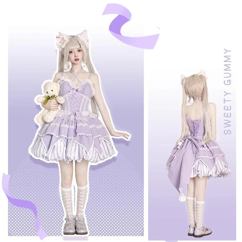 Sweety Gummy - Sweet Lolita JSK Dress Big Bow Flower Bud Lolita Dress - Image 11