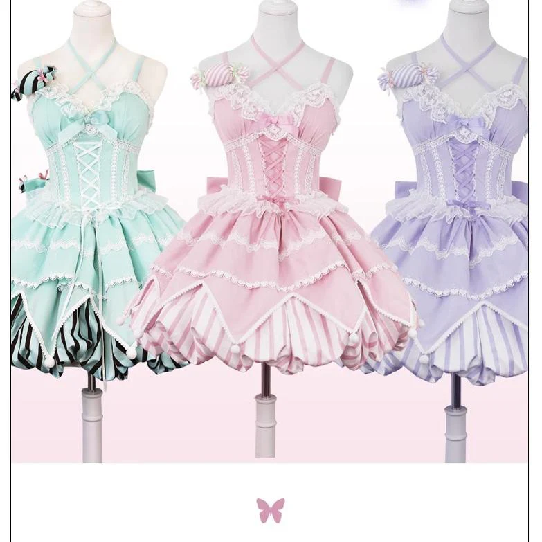 Sweety Gummy - Sweet Lolita JSK Dress Big Bow Flower Bud Lolita Dress - Image 14