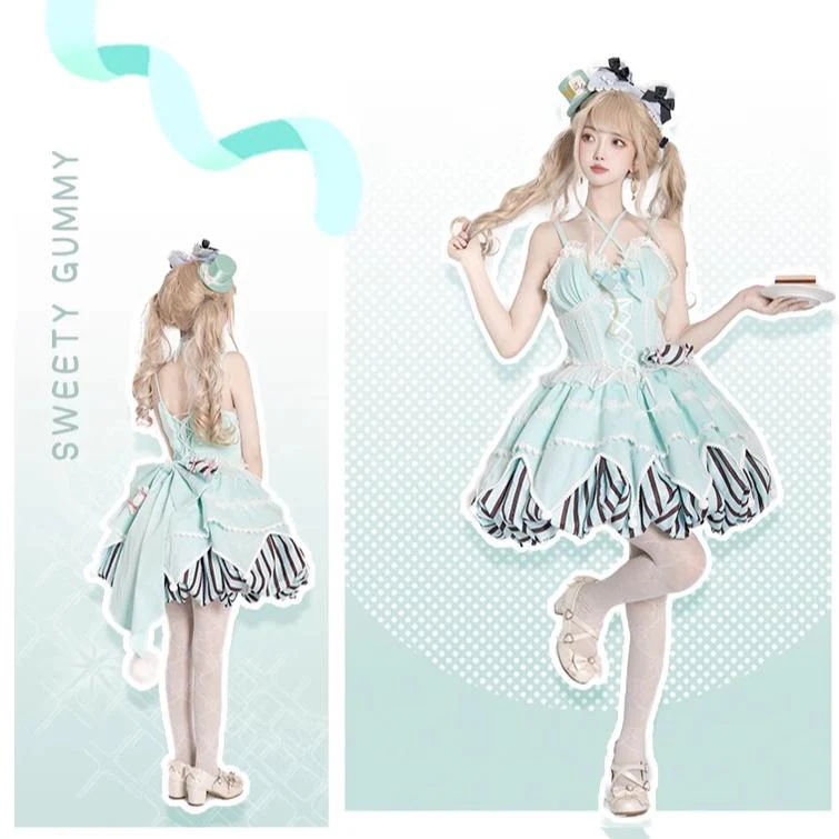 Sweety Gummy - Sweet Lolita JSK Dress Big Bow Flower Bud Lolita Dress - Image 7