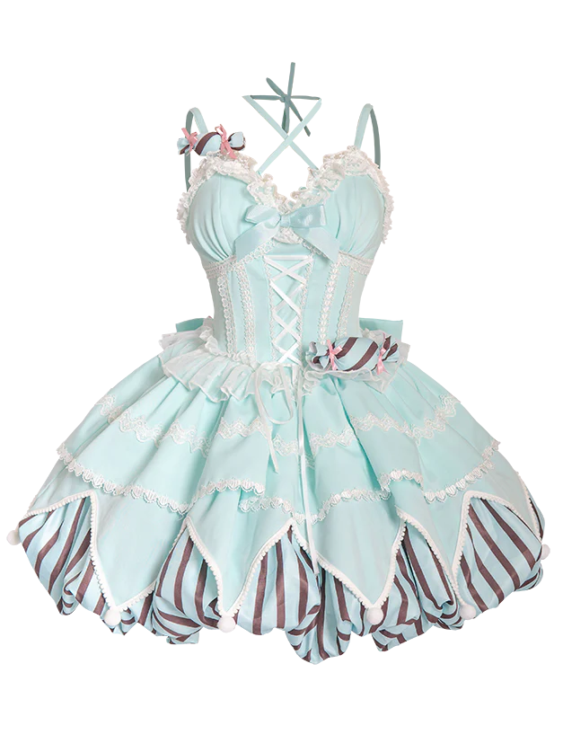 Sweety Gummy - Sweet Lolita JSK Dress Big Bow Flower Bud Lolita Dress - Image 9