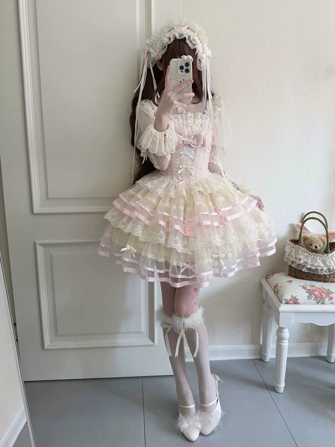 Butterfly Ballet - Sweet Lolita JSK Dress, Layered Tulle Hem - Image 10