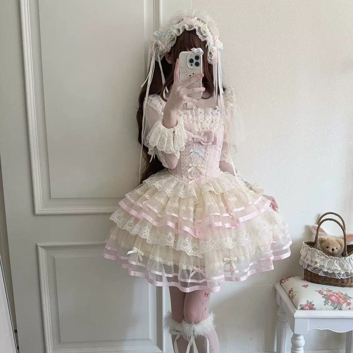 Butterfly Ballet - Sweet Lolita JSK Dress, Layered Tulle Hem - Image 12