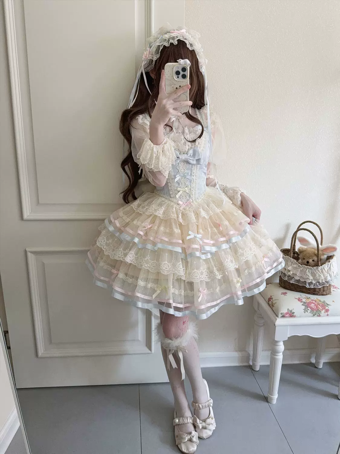 Butterfly Ballet - Sweet Lolita JSK Dress, Layered Tulle Hem - Image 14
