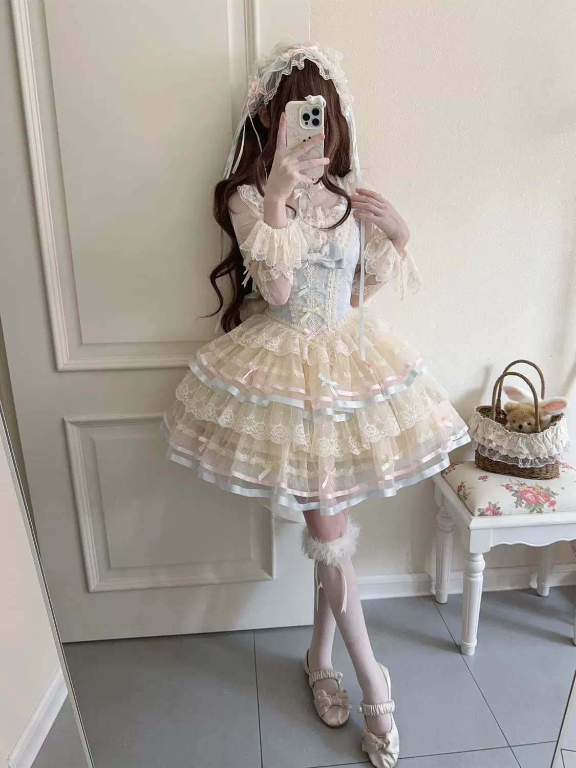 Butterfly Ballet - Sweet Lolita JSK Dress, Layered Tulle Hem - Image 15