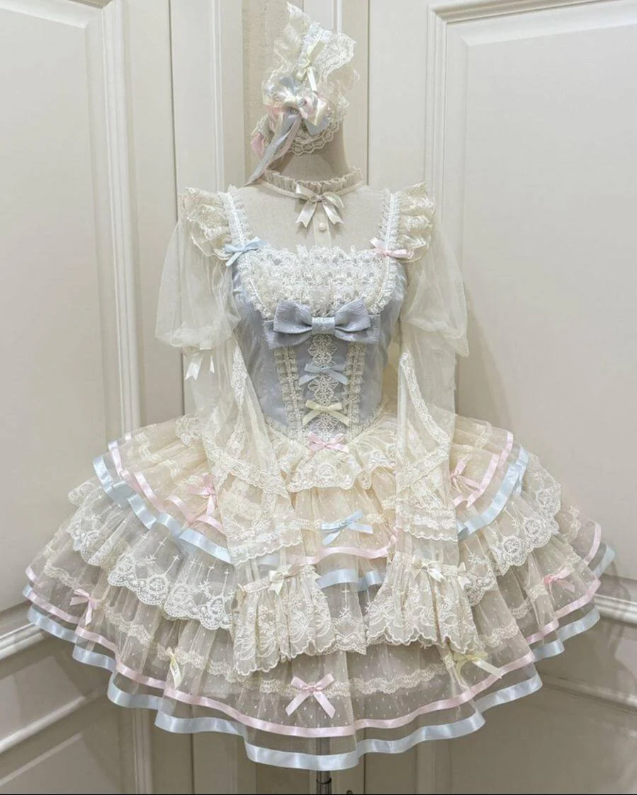 Butterfly Ballet - Sweet Lolita JSK Dress, Layered Tulle Hem - Image 21