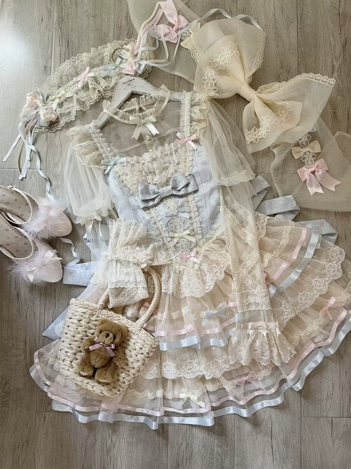 Butterfly Ballet - Sweet Lolita JSK Dress, Layered Tulle Hem - Image 22