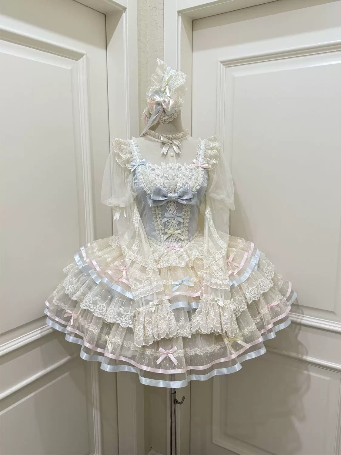 Butterfly Ballet - Sweet Lolita JSK Dress, Layered Tulle Hem - Image 3