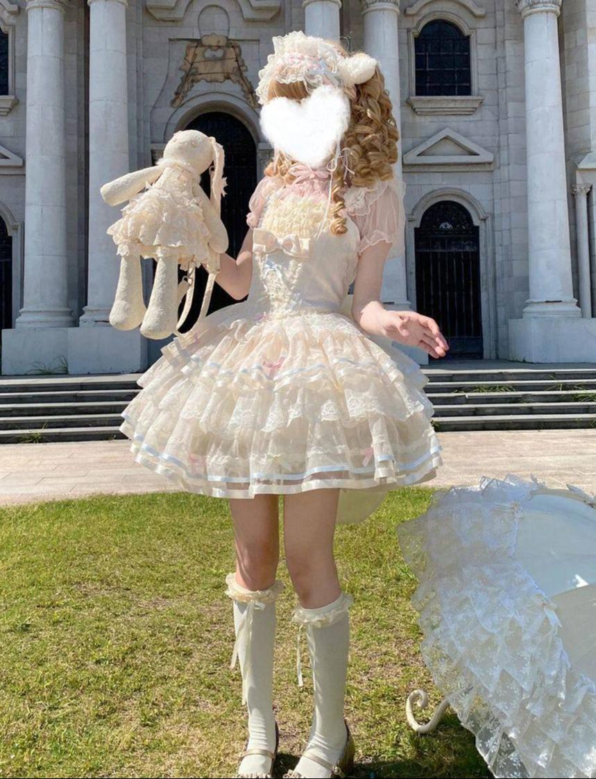Butterfly Ballet - Sweet Lolita JSK Dress, Layered Tulle Hem - Image 7