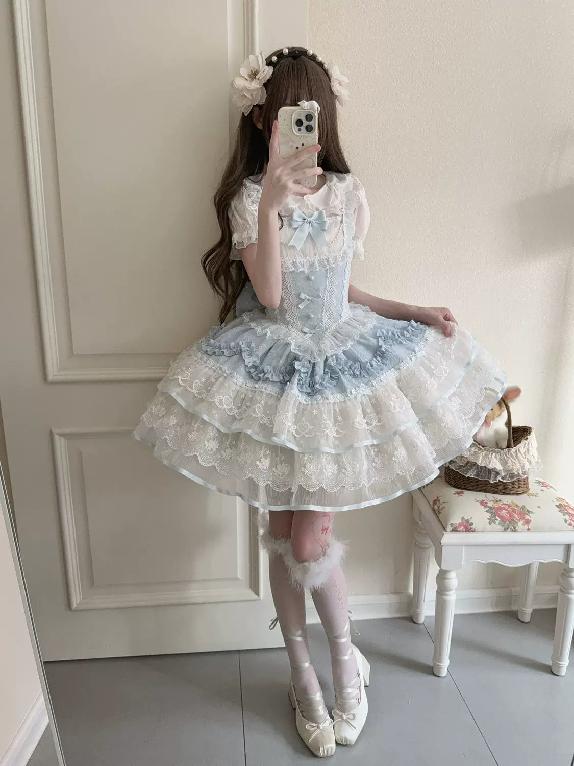 Ballet Dream - Sweet Lolita JSK Dress, Petal-like Layered Skirt - Image 13