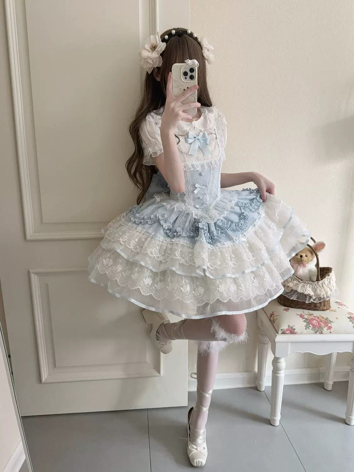 Ballet Dream - Sweet Lolita JSK Dress, Petal-like Layered Skirt - Image 14